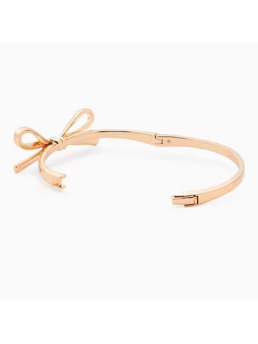 Kate Spade Rose Gold Bow Bangle Skinny Mini Bracelet Timeless Quiet Luxury - Picture 3 of 7